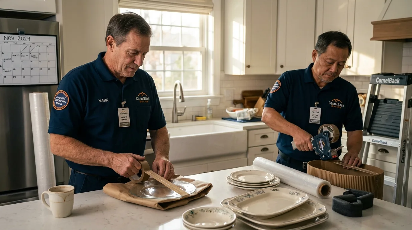 Professional crew packing kitchen dishware in Merritt Island, FL